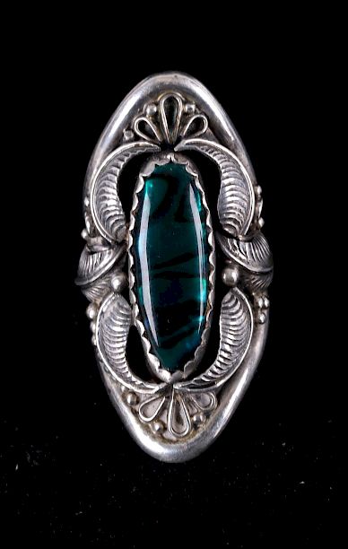 Appraisal: Navajo Signed Abalone Sterling Silver Ring For your consideration is