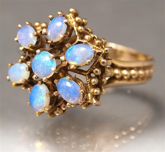 Appraisal: Lady's K yellow gold and opal cocktail ring size