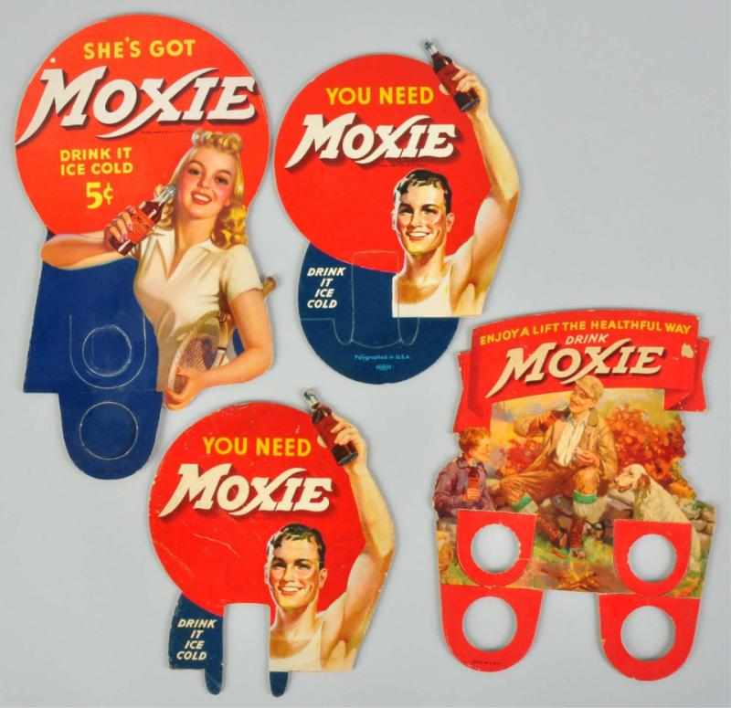 Appraisal: Lot of Heavy Cardboard Moxie Bottle Displays s Two of