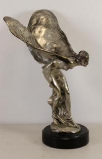 Appraisal: SYKES Charles Silvered Bronze Sculpture Spirit of Ecstasy Signed and