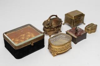 Appraisal: Decorative Brass Bronze Boxes Group of Six brass and bronze