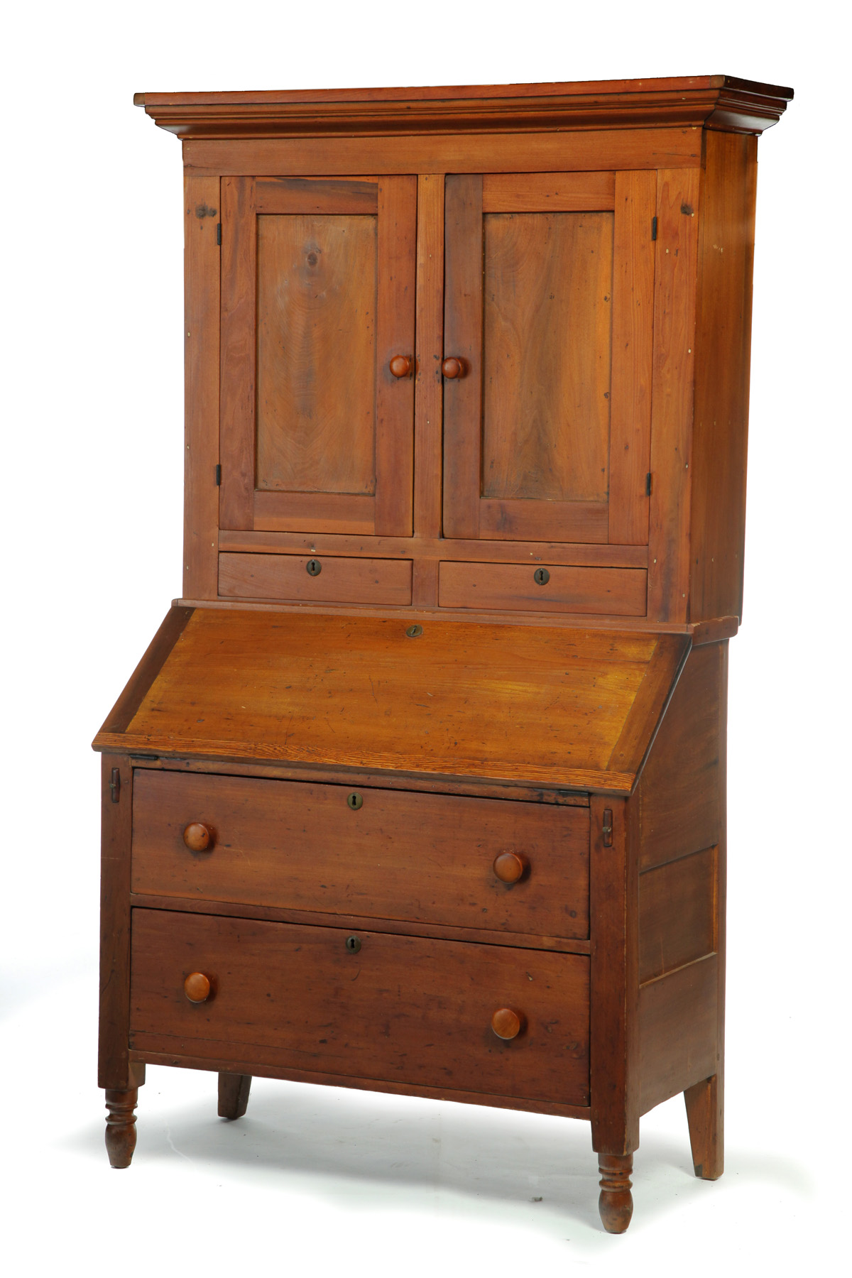 Appraisal: COUNTY EMPIRE TWO-PIECE SLANT FRONT SECRETARY American nd quarter- th