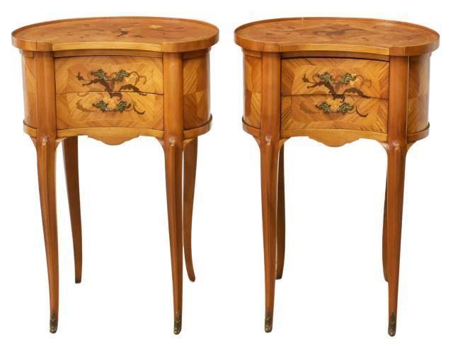 Appraisal: lot of French Louis XV style kidney-form side tables th