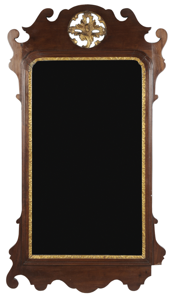 Appraisal: Chippendale Mahogany and Parcel Gilt Mirror possibly Philadelphia th century