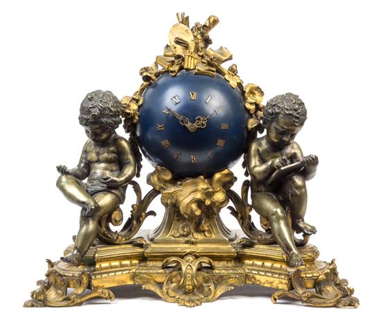 Appraisal: Sale Lot A French Gilt Bronze Figural Mantel Clock movement