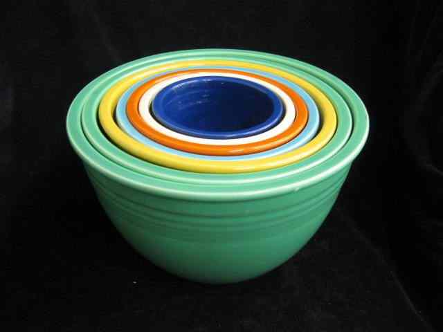 Appraisal: pc Homer Laughlin ''Fiesta'' PotteryNest of Mixing Bowls '' tall