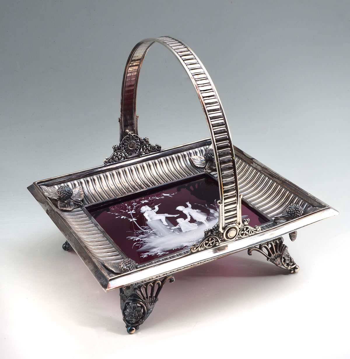 Appraisal: MARY GREGORY AMETHYST TRAY Square Amethyst glass by Mary Gregory