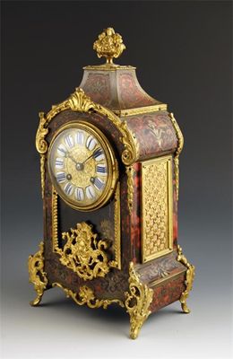 Appraisal: A late th century French boulle mantel clock with an