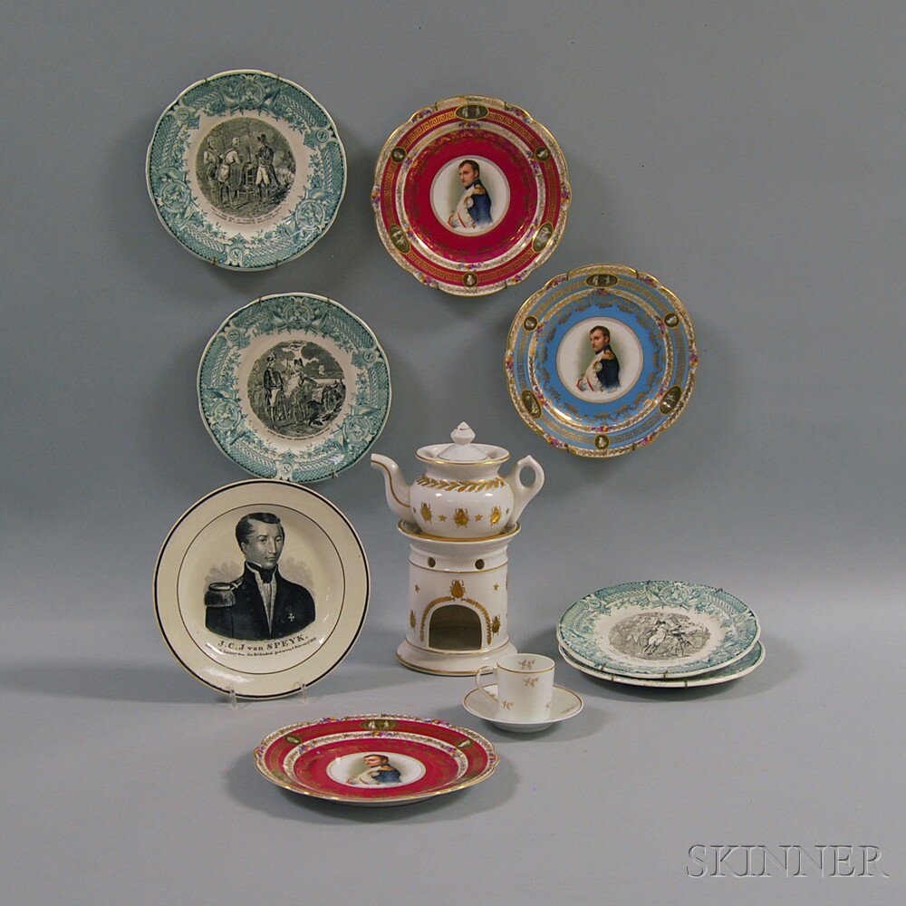 Appraisal: Group of Napoleon-themed Ceramics th century a set of four