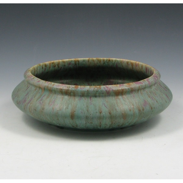 Appraisal: Roseville Carnelian II Glazes bowl in blue-green and plum glazes