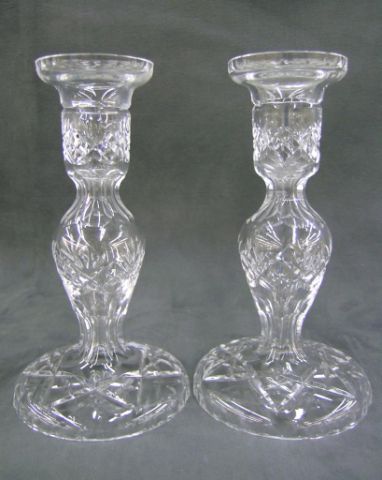 Appraisal: Pair of tall Waterford candle sticks diameter at top diameter