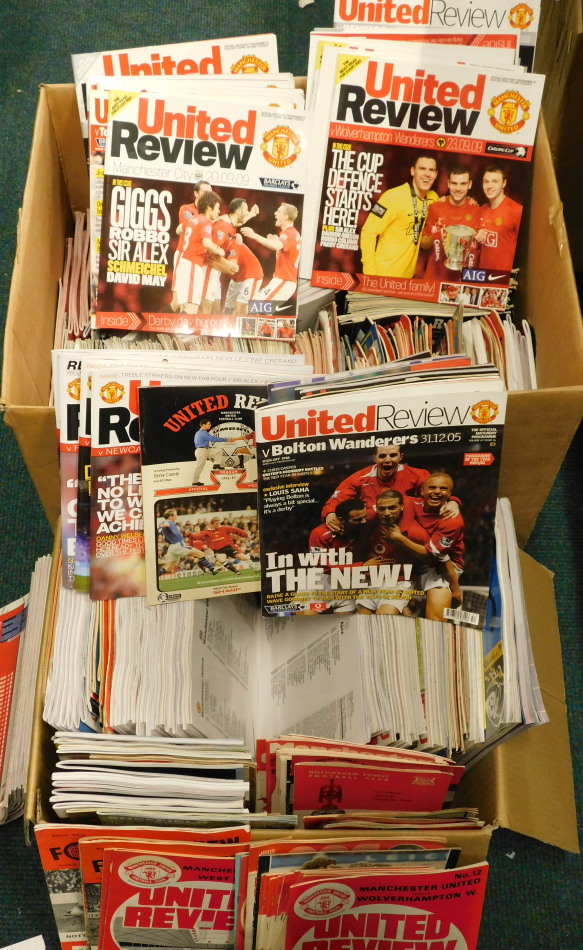 Appraisal: A large quantity of Manchester United football programmes domestic and