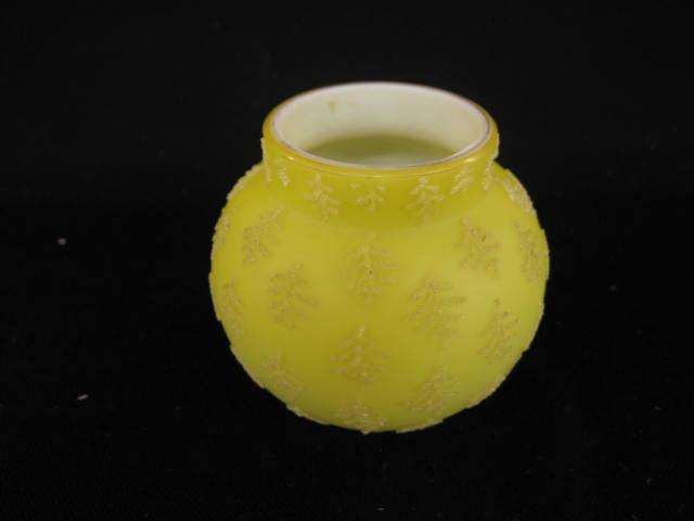 Appraisal: Victorian Corelene Art Glass Vase fine beads on yellow cased