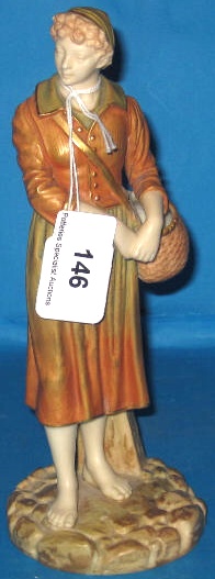 Appraisal: Royal Worcester Blush Ivory Figure of Fisherwoman height cm