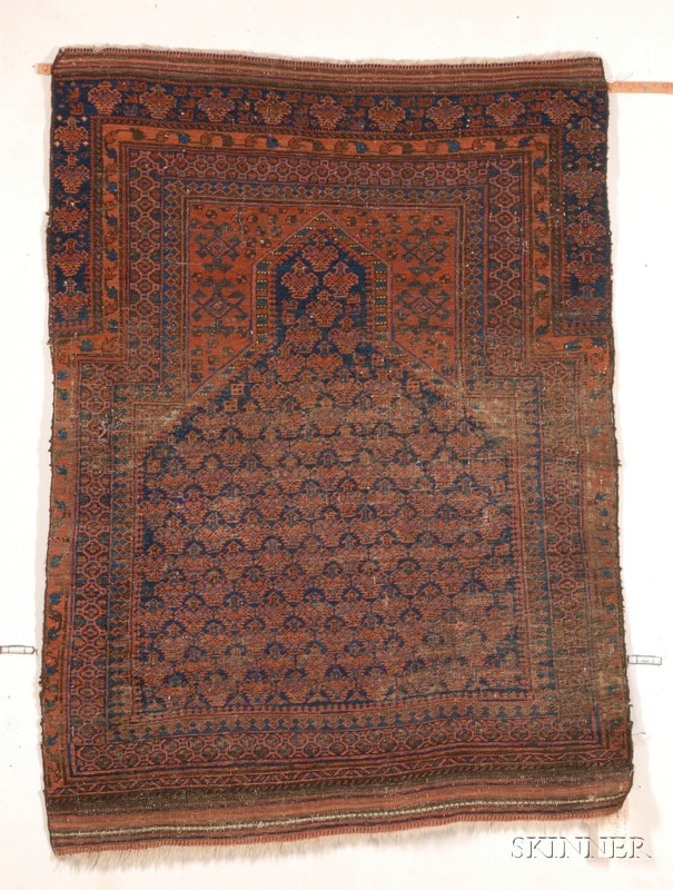 Appraisal: Dokhtor-E-Ghazi Prayer Rug Northeast Persia third quarter th century areas