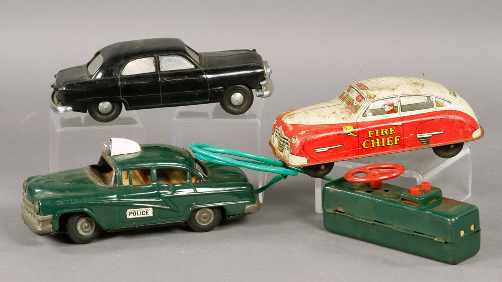 Appraisal: - Vintage Toy Cars Lot of three vintage toy cars