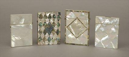 Appraisal: Group of Four Mother-of-Pearl Card Cases