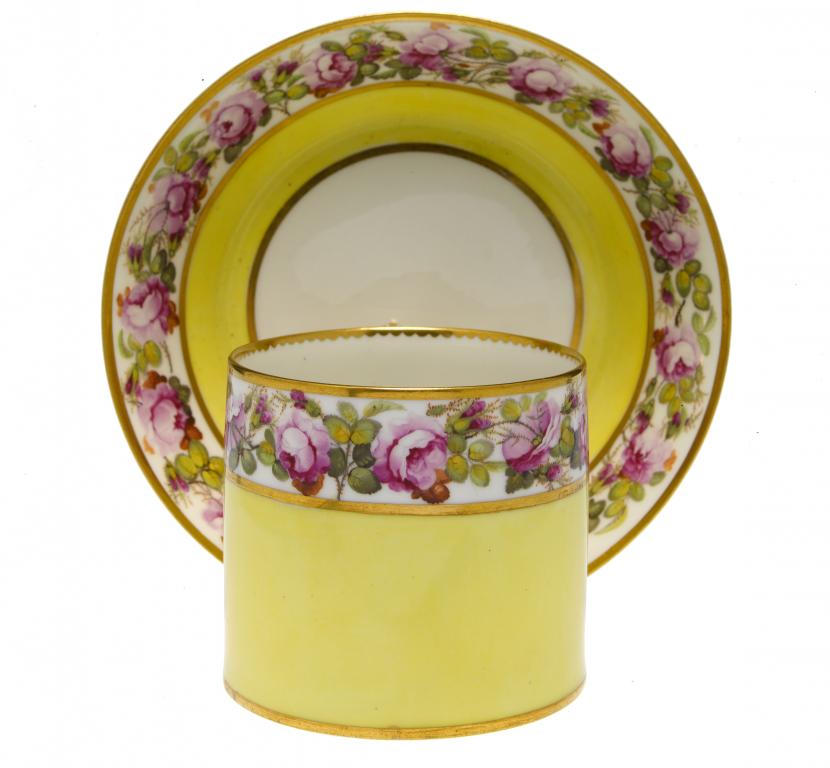 Appraisal: A DERBY COFFEE CUP AND SAUCER finely painted by William