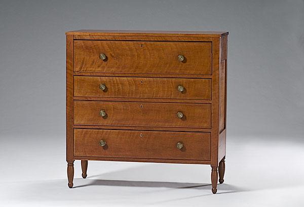 Appraisal: OHIO KENTUCKY SHERATON CHEST OF DRAWERS BY AMZI CHAPIN ca