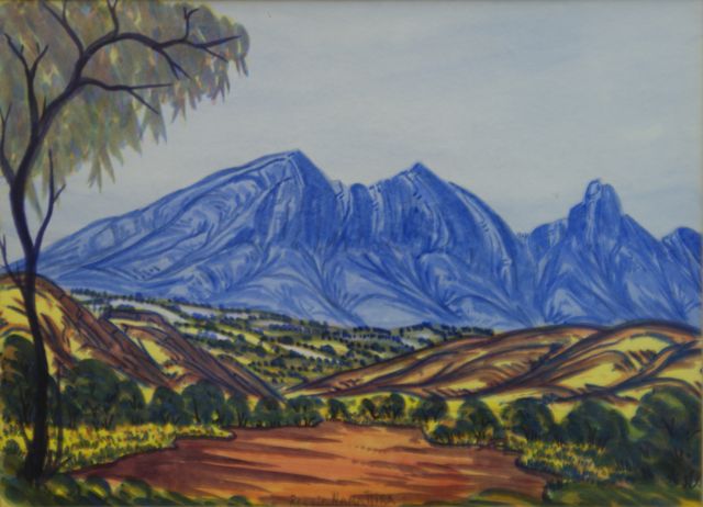 Appraisal: Reggie Namatjira born Untitled watercolour signed 'REggiE NAMATjiRA' lower centre