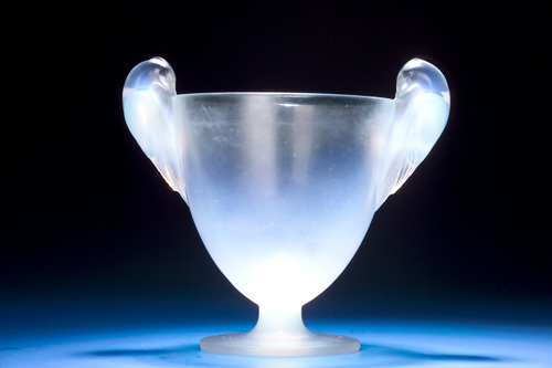 Appraisal: R LALIQUE Vase Ornis opalescent ca Wheel-cut R LALIQUE FRANCE