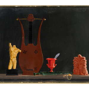 Appraisal: Artist Unknown th Century Toys from the Attic oil on