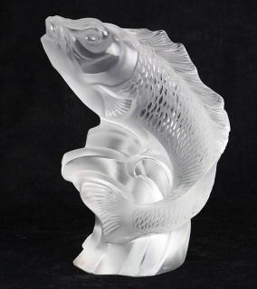 Appraisal: Lalique France sculpture of a carp executed in frosted and