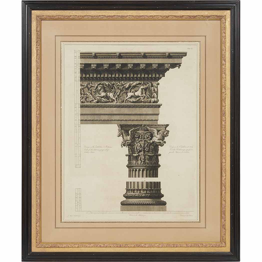 Appraisal: After Robert Adam - COLUMN STUDIES Six engravings from The