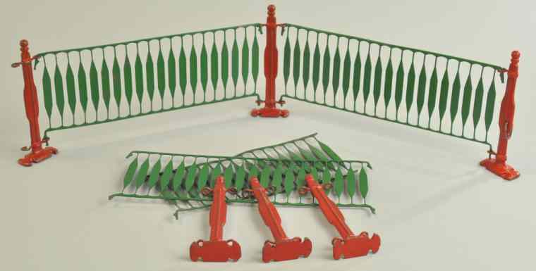 Appraisal: CHRISTMAS FENCE SECTIONS Painted in green tin sides are well