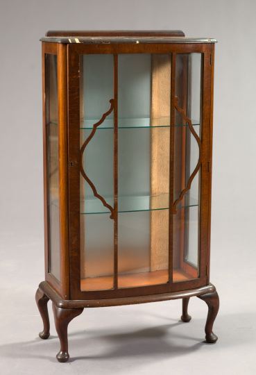 Appraisal: Diminutive Queen Anne-Style Mahogany Vitrine second quarter th century the