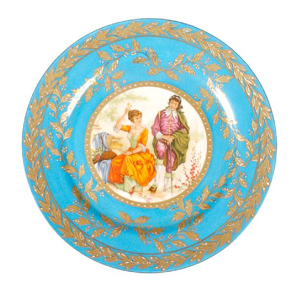 Appraisal: Ten Sevres style porcelain place plates diameter in