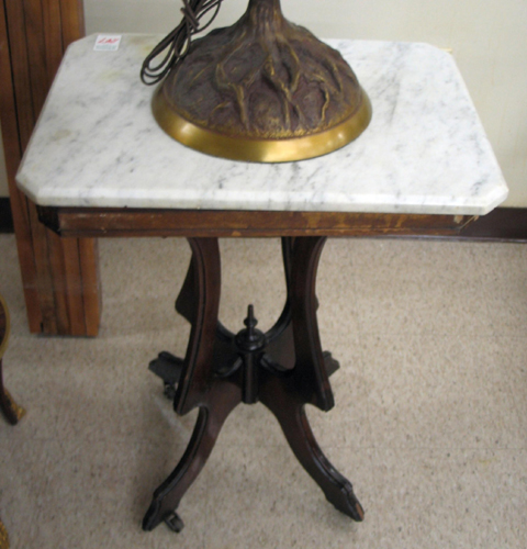 Appraisal: A VICTORIAN COTTAGE PEDESTAL LAMP STAND American last quarter of