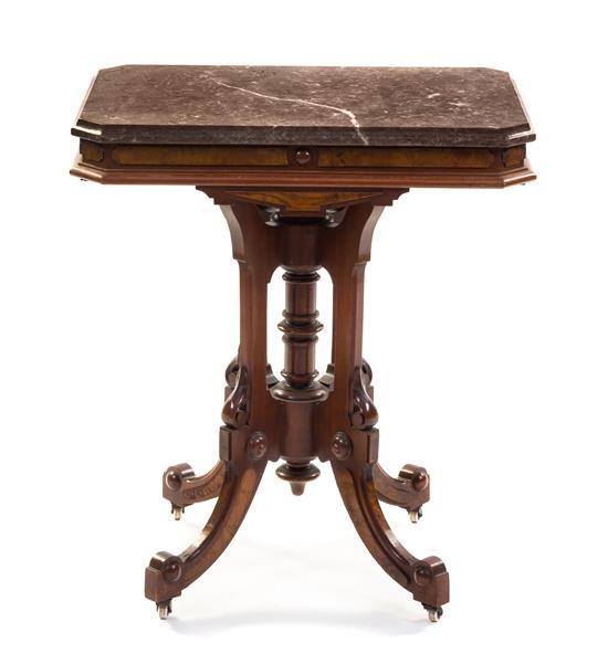 Appraisal: Sale Lot A Victorian Walnut Occasional Table having a marble