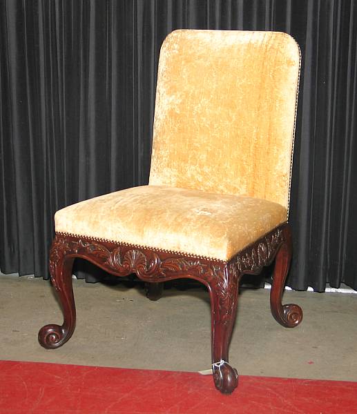 Appraisal: A pair of George III style mahogany side chairs mid