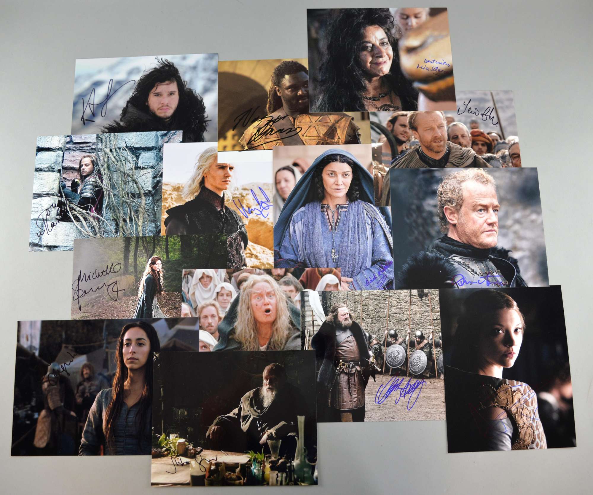 Appraisal: Game of Thrones TV Series Fourteen signed x photographs Kit