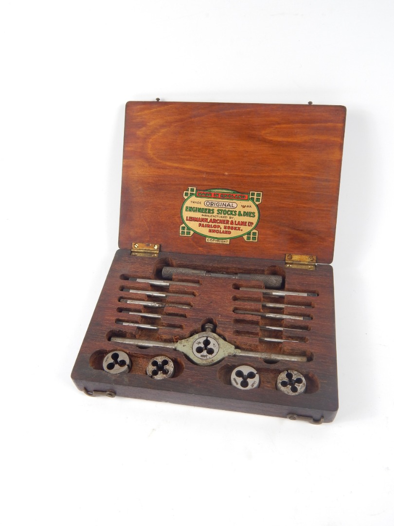 Appraisal: A Lehman Archer Lane tap and die set boxed