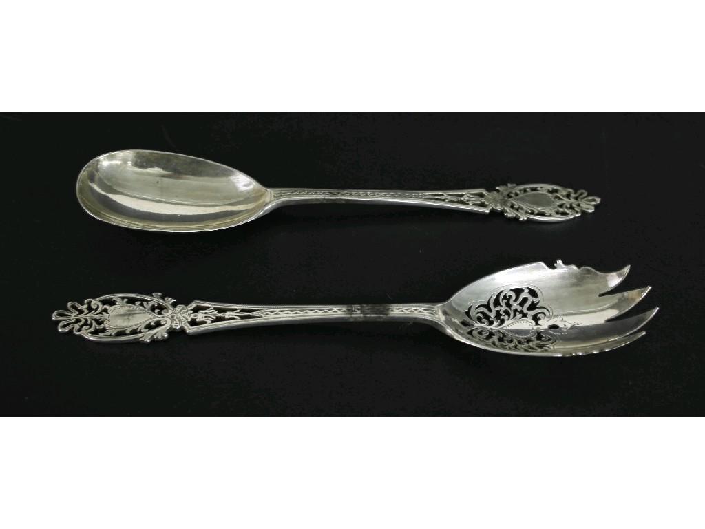 Appraisal: Pair of Mappin Webb silver serving spoons the handles pierced