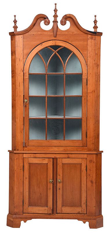 Appraisal: American Chippendale Cherry Corner Cupboard probably Pennsylvania late th century