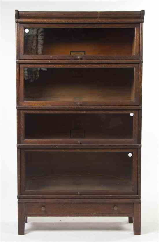 Appraisal: An American Oak Barrister Bookcase Globe-Wernicke in four sections each