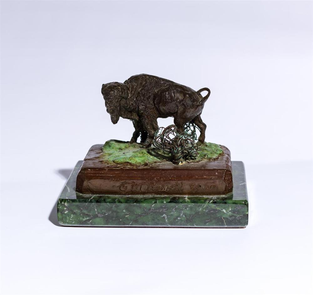 Appraisal: CHARLES MARION RUSSELL After American - Buffalo and Sage bronze