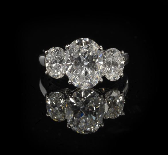 Appraisal: Superb Platinum and Three-Stone Diamond Lady's Ring composed of three