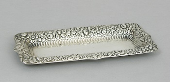 Appraisal: A Tiffany Co Sterling Silver Pen Tray A repousse pen