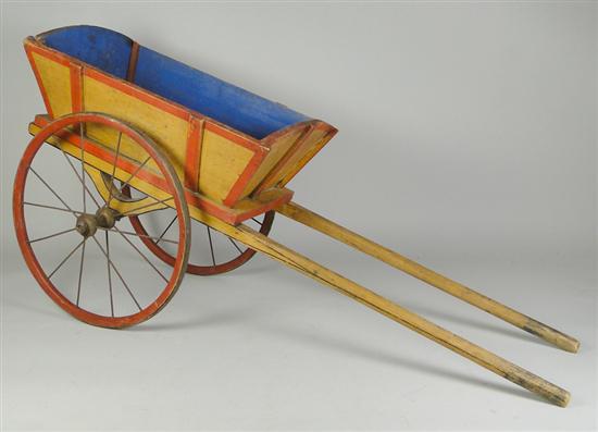 Appraisal: Child's Painted Goat Wagon Late th Century probably Continental Wire