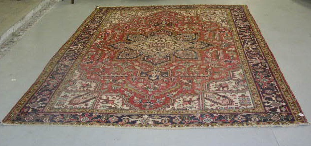 Appraisal: Room size Heriz carpet x