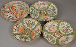 Appraisal: Rose Famille porcelain four piece lot including two deep bowls