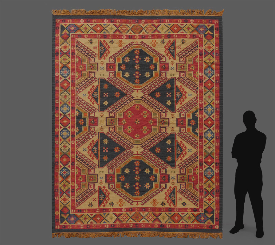 Appraisal: APPROX - YR OLD PAKISTANI DHURRIE FLAT WEAVE REVERSIBLE RUG