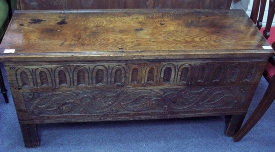 Appraisal: A mid th Century chest with plain single plank hinged