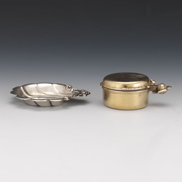 Appraisal: TWO STERLING SILVER ECCLESIASTICAL ITEMS Swift Fisher sterling silver eucharist