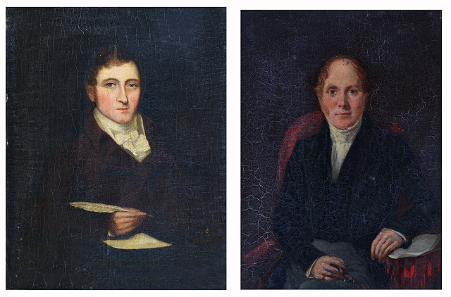 Appraisal: TH CENTURY ENGLISH SCHOOLPortraits of Edward Latimer of Headington House