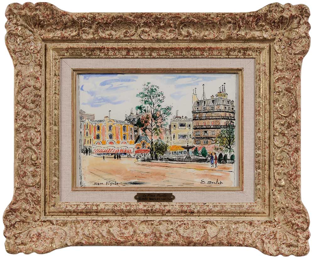 Appraisal: Elis e Maclet French - La Place Pigalle signed lower